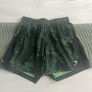 Gymshark Black and Green Athletic Shorts